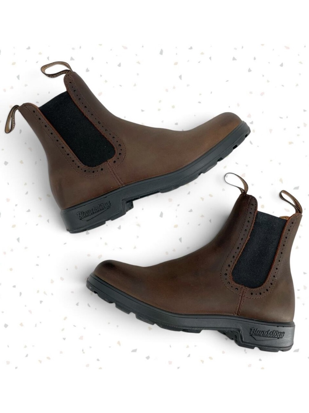 Blundstone High Top Boot Rich Brown Leather Brogue Utility Field Workwear Size 5